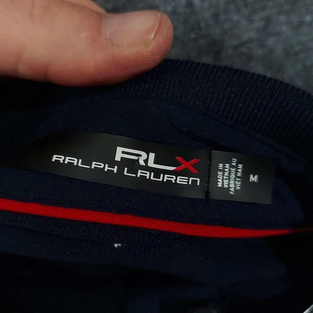 Ralph‎ Lauren RLX Polo Shirt Mens Medium Blue Camo USA Team 2020 Ryder Cup Golf